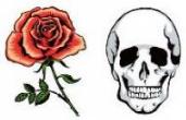 Rose and Skull Tattoos