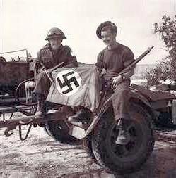 Soldiers and Nazi Flag